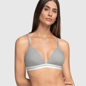Soutien-gorge triangle en coton jaspe léger et confortable