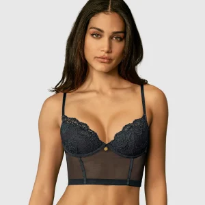 Bustier en dentelle avec transparences à la base et dans le dos
