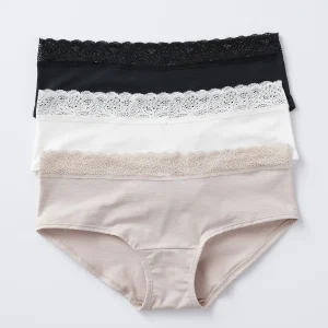 Lot de 3 slips taille moyenne en coton stretch