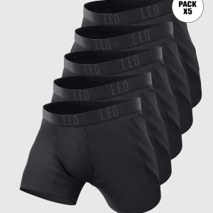 Lot de 5 boxers de sport longs avec poche latérale en microfibre