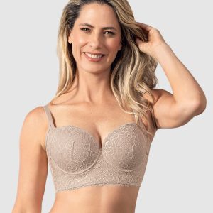 Soutien-gorge avec armatures et coque en arc de cercle.