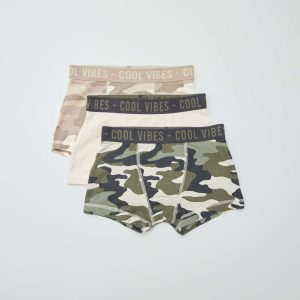 Lot de 3 boxers stretch MARRON