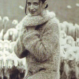 Modele Tricot Bergeronnette : Pull à gros col roulé laine Mohair et Soie