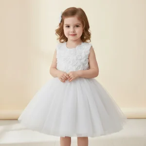 Robe cérémonie buste fleurie fille