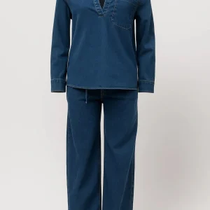 Ensemble Décontracté Femme | Haut à Col V et Pantalon Large | Léger et Respirant