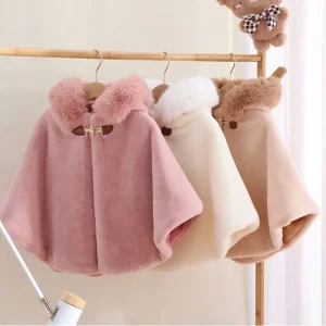 Cape fausse fourrure enfant fille