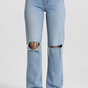 Jean Femme | straight | déchiré aux genoux pour Mi-Saison