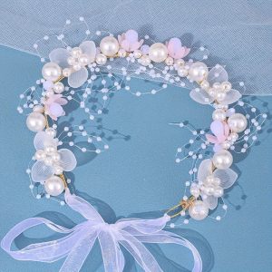 Couronne de fleurs et perles enfant