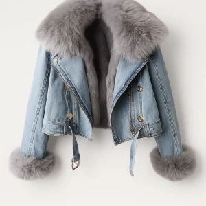 Veste Femme | Citywear | Biker | col contrasté structurant pour Hiver