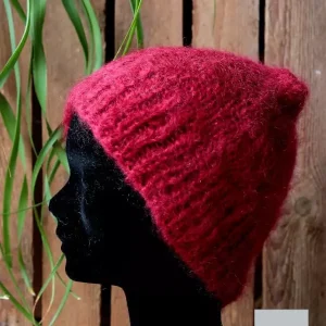 Bonnet Laine Mohair Rouge Grenade