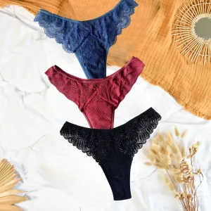 3 tangas menstruels dentelle - flux léger