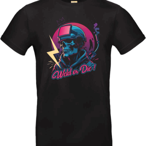 Tee-shirt soudeur B&C E190 « Weld or Die » – Style skull néon