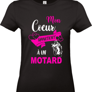 T-shirt Mon cœur appartient à un motard 🏍️💗